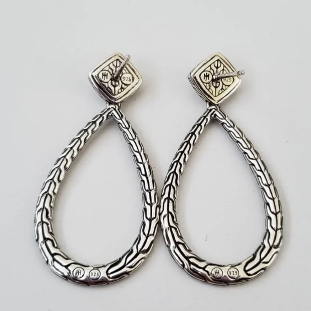 John Hardy Silver Teardrop Earrings - Picture 6 of 11